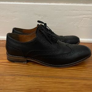 Men’s Stafford Dress Shoes. Black in color. Size 12